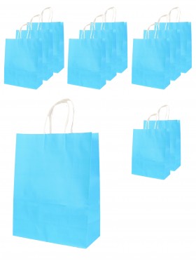 Solid Color Kraft Paper Gift Bags(12Pcs) 11"X8.7"X4.3"